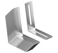 Fenteer 10 Pieces L Shaped Bracket,Support Brace Right Angle Bracket Stainless Steel Tile Fixing Tool Heavy Duty for Drawer Cabinet