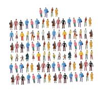 Fenteer 100Pcs People Figure Mini Models Hand Painted Collection Creative Miniature Figurines Tiny People for Centerpiece DIY Scenery, Style C