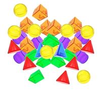 Fenteer 100x Geometric Solids Geometric Shapes for Kids Early Geometry Skills 3D Translucent Pattern Blocks Learning for Home Ages 4+