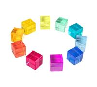 Fenteer 100x Rainbow Acrylic GEM Cubes for Children Early Educational Kindergarten Teaching Stacking Toys Stacking Cubes for Crafting