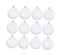 Fenteer 12 Pieces Blank Christmas Flat Ball Ornaments Flat Discs Table Centerpiece Pendants DIY Crafts for New Year Coloring Painting