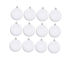 Fenteer 12 Pieces Blank Christmas Flat Ball Ornaments Flat Discs Table Centerpiece Pendants DIY Crafts for New Year Coloring Painting