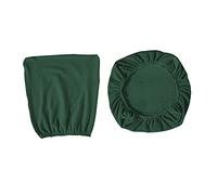 Fenteer 2-Piece Office Chair Slipcover Stretch Jacquard Seat & Back, Dark Green