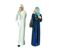 Fenteer 2 Pieces 1/64 People Model Figurine Decor Layout Miniature Diorama Figures