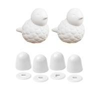 Fenteer 2 Pieces Ceramic Toilet Bolt Covers Toilet Bolt Spare Parts Minimalist Decorative Cute Bird Shape Bathroom Decoration
