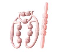 Fenteer 2 Pieces Massage Roller Muscle Roller Versatile Portable,Fitness,Handheld,Circular Leg Clamp Leg Massage Tool for Sports Calf, pink