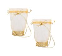 Fenteer 2 Pieces Wedding Candy Bags,Gift Bags for Wedding Favor Guest Welcome Snack Wraps Wrapping Supplies for Festive Celebration, Round Base