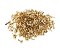 Fenteer 200pcs Mini Decorative Round Head Split Pins Metal Brads Paper Fasteners for Scrapbooking Paper Craft Office Stationery, Gold