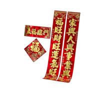 Fenteer 2026 Chinese New Year Couplets, Duilian Decals, Decorative Door Stickers for Celebration Holiday Entryway Decor