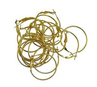 Fenteer 20pcs Large Round Circle Earring Hoops 30mm Jewelry Making Findings, Gold, as described