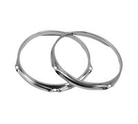 Fenteer 2Pcs Bass Drum Hoop Set Replacement Metal Percussion Instrument Accessories Drum Rings Batter Hoop for Decorative Performance, 14 inches 6 holes