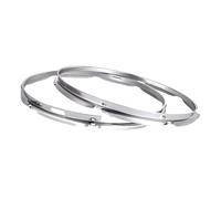 Fenteer 2Pcs Bass Drum Hoop Set Replacement Metal Percussion Instrument Accessories Drum Rings Batter Hoop for Decorative Performance, 14 inches 8 holes