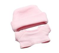 Fenteer 2Pcs Clothes for 17/15cm Dolls Outfits Unique Lovely Accessories up Hat and Top Costumes for Doll 5.91inch/6.69inch, pink