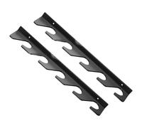 Fenteer 2Pcs Fishing Rod Holder Accessory Gifts Easy Installation Wall Mounted Carbon Steel 5 Rods Storage Black Fishing Pole Holder