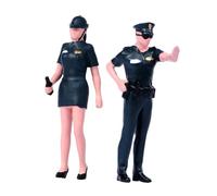 Fenteer 2x 1/64 Scale Police Miniature Figures Miniature People Figurines, Collectibles, Painted Ornaments Decorative Mini Models