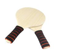 Fenteer 2x Badminton Wooden Paddles Rackets Sponge Handle Cover 12.8x7inch Sturdy for Birthday Toys Gifts Multipurpose