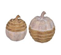 Fenteer 2x Halloween Pumpkin Decorations Home Ornaments Party Collectible Photo Props Resin Decors for Autumn Desk Fireplace Holidays