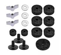 Fenteer 2x Percussion Instruments Felts Washer Clutch Set Black