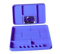 Fenteer 2X Silicone Tool Trays Men Gift Anti Slip Tool Storage Organizer Multifunctional for Nuts Bolts Garage Car Repair Shop