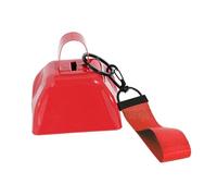 Fenteer 3 inch Metal Cowbell with Wrist Strap Loud Noisemaker Multipurpose for Sporting Events with Carry Handle Sturdy Cheering Bell, Red