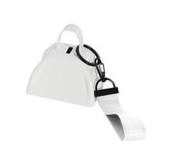 Fenteer 3 inch Metal Cowbell with Wrist Strap Loud Noisemaker Multipurpose for Sporting Events with Carry Handle Sturdy Cheering Bell, White