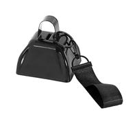 Fenteer 3 inch Metal Cowbell with Wrist Strap Loud Noisemaker Multipurpose for Sporting Events with Carry Handle Sturdy Cheering Bell, Black