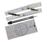 Fenteer 3 Pieces Basic Navigation Set Nautical Protractor Accessories High Performance Navigation Divider Marine Fixed Points Divider, 30cm