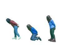 Fenteer 3Pcs 1/64 Hostage Miniature Figures Ornaments Decoration Tiny Miniature Scene Models Diorama for Games Desktop Display Crafts