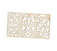 Fenteer 3Pcs Wall Sculpture Hanging Pendant Hollow Wall Artwork Housewarming Gifts Bedroom Living Room Collection Wood Ornament Decor, Flower