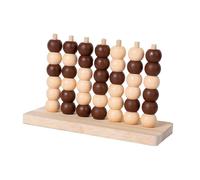 Fenteer 4 in A Row Game Toys Educational Classic Strategy Board Games Wood Round And