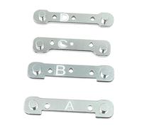 Fenteer 4 Pieces 1/10 RC Car Front Rear Arm Code Accessories Premium Spare Parts Portable Easy to Install Practical Replace for 10303, Silver