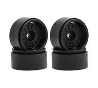 Fenteer 4 Pieces 1.9" Beadlock Wheel Rims 1.9 inch Tire Spoke Rims Easy to Install Components Wheel Hubs for 1:10 1:12 RC Toy Crawler, Black