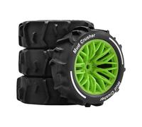 Fenteer 4Pcs All Terrain RC Wheels RC Sand Tires 2.8x1inch for 1/14 Scale Professional Accessory Sturdy Lightweight, Green