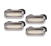 Fenteer 4Pcs Boat Transom Lights Marine Light Professional, 27LED Lightweight Stainless Steel, Underwater Light for Kayak, Boat, Green Light