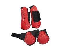 Fenteer 4Pcs Horse Tendon Boots Open Front and Hind Fetlock Boots Comfortable Jumping Trail Riding Adjustable Equestrian Equipment, L