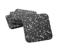 Fenteer 4x Treadmill Mat Pads Square Rubber for Floor Protection 10x10 cm Anti Vibration Pad Exercise Equipment Mat for Gym Furniture, Black White