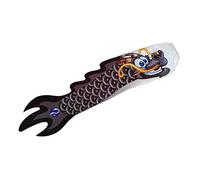 Fenteer 5 Options 70cm Dragon Windsock Carp Flag Kite Streamer Hanging Decor Waterproof Satin Cloth, Black