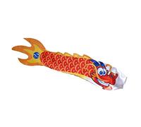 Fenteer 5 Options 70cm Dragon Windsock Carp Flag Kite Streamer Hanging Decor Waterproof Satin Cloth, Red