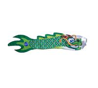 Fenteer 5 Options 70cm Dragon Windsock Carp Flag Kite Streamer Hanging Decor Waterproof Satin Cloth, Green