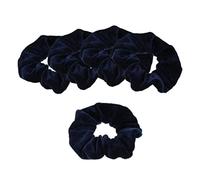 Fenteer 5/Pack Velvet Scrunchies Navy Blue Hair Accessories Hair Scrunchies for Women Hair Bobbles Soft Hair Bands