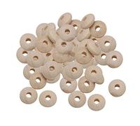 Fenteer 50 Piece in Bulk Plain Unpainted Faceted Abacus Rondelle Wood Beads Unfinished Color DIY Wooden Spacer Beads for Handmade Craft Making Jewelry