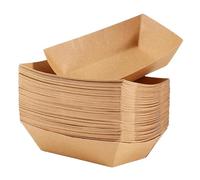 Fenteer 50Pcs Paper Pet Bowls Travel Cat Bowl Dispenser, Wide Mouth Container Food Serving Tray Kraft Paper Pet Bowl for