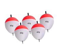 Fenteer 5Pcs Fishing Floats Buoys Foam Floats Set EVA Tackle Accessories Bobbers High Buoyancy for Trout Bass Catfish Rock Fishing, 40g