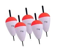 Fenteer 5Pcs Fishing Floats Buoys Foam Floats Set EVA Tackle Accessories Bobbers High Buoyancy for Trout Bass Catfish Rock Fishing, 15g