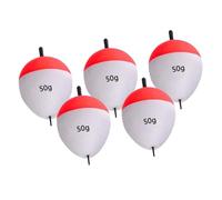 Fenteer 5Pcs Fishing Floats Buoys Foam Floats Set EVA Tackle Accessories Bobbers High Buoyancy for Trout Bass Catfish Rock Fishing, 50g