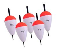 Fenteer 5Pcs Fishing Floats Buoys Foam Floats Set EVA Tackle Accessories Bobbers High Buoyancy for Trout Bass Catfish Rock Fishing, 10g