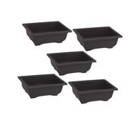 Fenteer 5Pcs Flower Pots Plant Pots with Drainage Holes Planting Gardening Planters Flowerpots for Indoor Plants Office Yard Garden, Rectangular Small