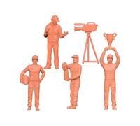 Fenteer 5x Scale Race Driver Models Race Scene Diorama Accessories Props Gift Decorations Mini Photographer Miniature Figures Set, 2.8 cm