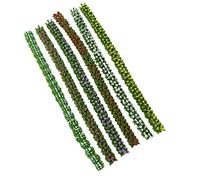 Fenteer 6 Pcs Colorful Miniature Flower Strips Flower Clusters Vegetation Groups Mini for Dioramas Building Model Sand Table Lawn, 1cm wide