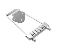 Fenteer 6 String Guitar Tailpiece Bridge Easy to Install High Performance Replace Part for Jazz Archtop Guitar Replacement, Silver
